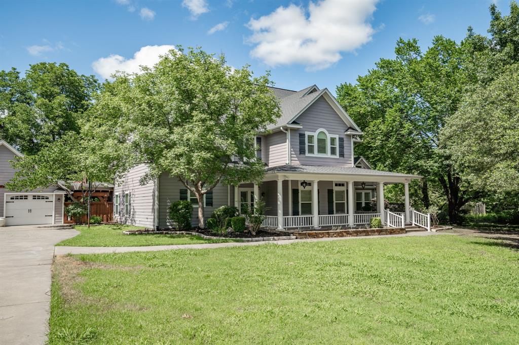 One of a Kind Jewel! Victorian charm with modern amenities. Only a few short steps from Historic Downtown. Soaring ceilings with tons of custom features. Chef kitchen with granite counters, stainless steel appliances, gas cooktop, double oven, built-in under counter microwave, farmhouse sink, built in fridge-freezer, and efficient wood burning stove. Superb Master retreat with steam or sauna shower along with dual bathrooms and his-her closets. Backyard oasis with huge covered patio and a workshop shed. Walking distance to downtown shops, restaurants, city park, and Chaparral Trail. Enjoy the Tranquility of Country Living with all the convenience of the city! Discover a Hidden Texas Treasure, Farmersville!