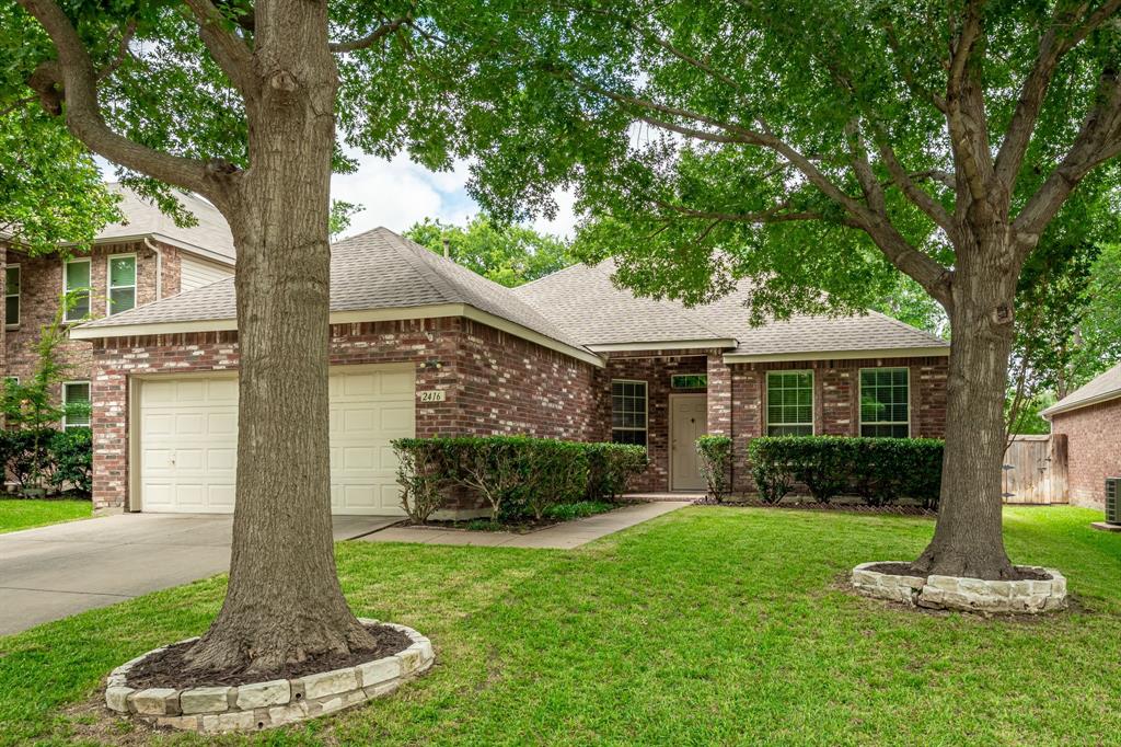 Pristine single-story brick home in McKinney’s sought-after Hidden Creek neighborhood. This 3-bedroom, 2-bathroom residence features light-filled living space with updated wood-look flooring and no carpet throughout. Upon entering the home, you are greeted by a designated office and dining room. The dining room flows seamlessly through to the breakfast area, creating an easy and open layout. The interior is freshly painted and features a comfortable living area with a brick fireplace. The open chef’s kitchen boasts granite countertops, crisp styling, and flows into the main family room. The private primary suite offers a large walk-in closet and an updated bathroom with a frameless glass shower. Two additional spacious bedrooms share a well-appointed full bath on the opposite side of the house. Step outside to a fully fenced backyard ready for pets, play, or weekend barbecues. Located within the award-winning McKinney ISD, this inviting residence is perfectly positioned near community parks and schools. Water heater (2025)