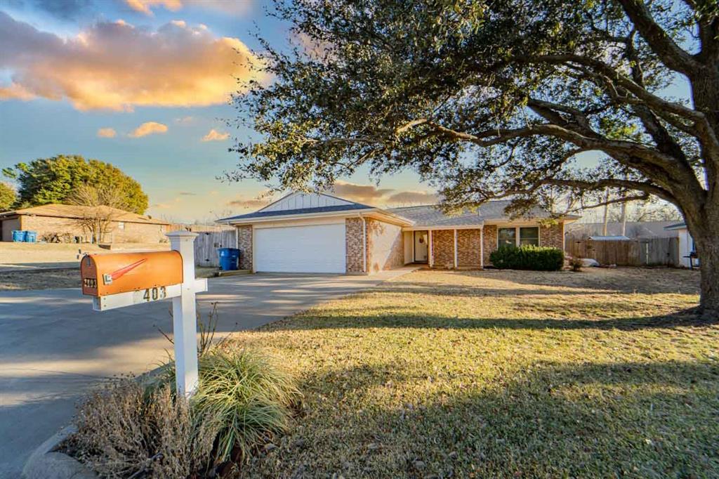 A well maintained 3  bedroom, 2 bath home located in the coveted Lakeviw Hills Subdivision. The floorplan is ready for you to add your personal touch and make this your home. Enrtyway leads into living room area with wood burning fireplace. Two bedrooms on the west side of home feature plent of closet space and are served by a full bath shower combo and lavatory. The bright open kitchen provides plenty of space. The large masterbedroom isserved by a full shower bath combo and dual lavatories. The launry room leads to a two car garage with frontal access. The backyard is privacy fenced and the small porch area is perfect for your outdoor grilling needs and includes a 6' x 8' metal shed for storage. Call today to make this yours.