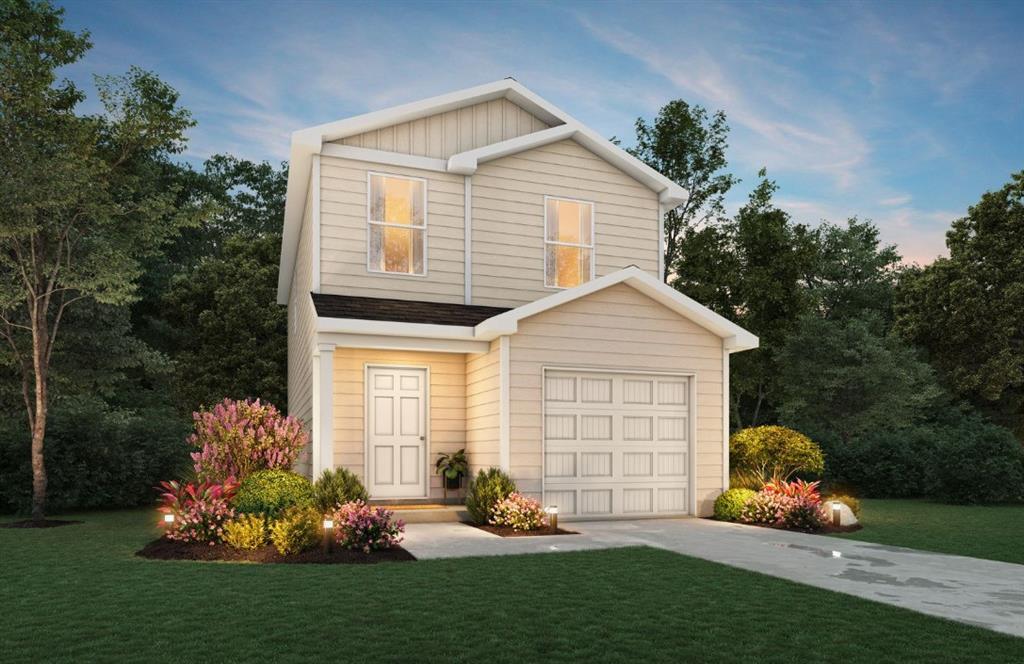 MLS# 21292238 - Built by NHC - Oct 2026 completion! ~ Model 1212 A1 - Navajo  The Navajo Plan from our Celebration Series offers a thoughtfully designed two-story layout that blends open main-level living with private bedroom suites upstairs. With 2 bedrooms, 2.5 bathrooms, and 1,212 square feet of well-planned space, this home is ideal for buyers seeking comfort, efficiency, and modern design. The main level welcomes you with a covered front porch and foyer, leading into a hallway that opens to the kitchen, dining, and family room. The kitchen features an island with breakfast bar seating and generous counter space, opening to the dining and family room for easy everyday living. A patio door off the dining and living space provides access to outdoor enjoyment, while a convenient half bath completes the main level. Upstairs, the primary suite offers a private retreat with a walk-in closet and a dedicated full bath. A second bedroom also features its own private bath, making it ideal for guests or shared living. The laundry room is conveniently located on the upper level for added everyday ease.