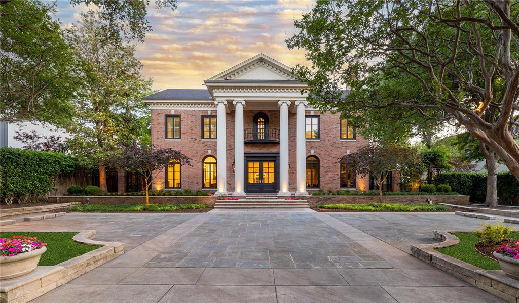 Stunningly remodeled Neoclassical residence on 0.476 of an acre on a premiere street in Highland Park. Well-proportioned rooms with 12 ft ceilings on the first level & 4 fireplaces. The kitchen includes a 60” Thermador range, Miele coffee maker, Dacor Wine Station, steam oven, wall oven, warming drawer & temperature controlled wine closet. Charming keeping room & breakfast room off of the kitchen. Formal lounge & wet bar with lighted crystallo countertops, ice maker & beverage refrigerator. Luxurious primary suite with a separate sitting area, fireplace, private terrace, coffee bar & beautifully appointed his & hers closets & baths. Three additional oversized bedrooms with ensuite baths on the second level. Incredible backyard with pool, grassy lawn, fire pit & multiple patios. Guest quarters above the 3-car garage with a kitchen, living room, powder bath, & bedroom with full bath. An elevator to all three floors, a Lutron system, & a whole home generator complete this rare offering.