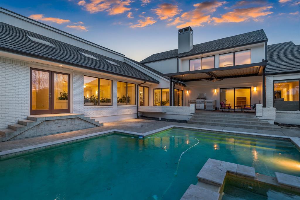 Rare opportunity to own 1 of 10 homes on 18th Fairway and pond of Las Colinas Country Club. Fox Glen, known for its spectacular views, is an exclusive gated and guarded community. Downstairs, this contemporary modern home features 3 bedrooms, office, kitchen, 2 dining and 2 living areas. The 1900 sq ft formal living and dining space features large picture windows to the pool and golf course and is perfect for relaxing andentertaining. The large downstairs Primary Suite includes views to the pool and course, fireplace, and huge ensuite bath with 2 water closets, shower, jetted tub, dual vanities and a 135 sq ft closet! Upstairs you will find a large landing and two bedrooms both with large walk in closets and ensuite Jack and Jill bath. Over $400K in updates since 2021 including new motorized pergola, new metal roof, all new HVACs and ductwork, 1 new water heater, new carpet, new paint, new granite and upgraded foundation with sump pump and drainage. Come see it before its gone!