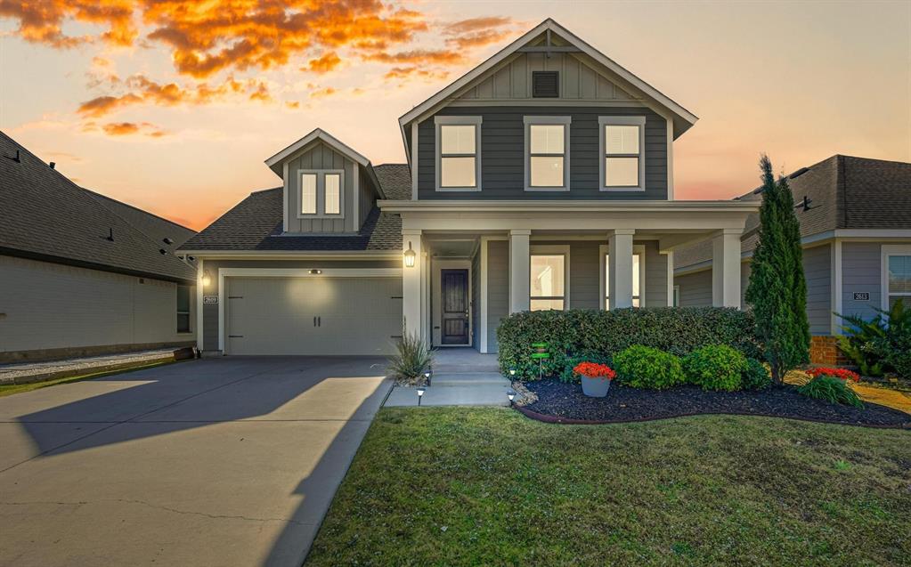 STUNNING 2-STORY WITH AN AMAZING FLOOR PLAN AND A HUGE BACKYARD! Make lasting memories in this charming home boasting extensive luxury plank flooring, 5-panel interior doors, soaring ceilings, a mud room, cozy fireplace, ample storage space, and a home office with French doors. Host in the modern kitchen showcasing granite countertops, white cabinets, stainless steel appliances, a 5-burner gas cooktop, island with a breakfast bar, and a walk-in pantry, or end your day in the secluded primary suite including a dual sink vanity, soaking tub, separate shower, and a walk-in closet with built-ins. Make great use of the secondary bedroom and full bathroom downstairs, or entertain friends and family in the massive upstairs game room. Enjoy your morning coffee on the welcoming front porch, or unwind in the huge backyard offering a covered patio and plenty of room for outdoor fun. Pecan Square residents have access to resort-style pools, a fitness center, sport courts, pickleball, music festivals, playgrounds, parks, picnics, trails and tons of community events. HOA fees cover internet, basic cable, and full access to amenities. Attends highly sought-after schools. Northlake, Texas is located within 15-20 miles of Flower Mound, TX, Denton, TX, Roanoke, TX, Southlake, TX, and Keller, TX.  Easy access to 35W and downtown Fort Worth. Take a first-person look at this gorgeous home! Click the Virtual Tour link to see the 3D Tour!