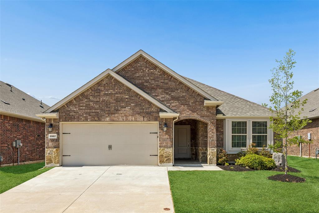 JUST REDUCED PRICE! Welcome to this pristine east facing single-story home offering turnkey comfort, charming curb appeal, and access to resort-style amenities that make every day feel like a getaway.

Step inside to a thoughtfully designed, light-filled open floor plan—perfect for both everyday living and effortless entertaining. The stylish white kitchen is a true centerpiece, featuring stainless steel appliances, a spacious pantry, shaker-style cabinetry, designer backsplash, and durable wood-look tile flooring that seamlessly flows through the dining and main areas of the home.

The split-bedroom layout provides ideal privacy, with a serene primary suite tucked away from the secondary bedrooms. Enjoy a spa-like ensuite complete with a walk-in closet, walk-in shower, and a large soaking tub—perfect for relaxing at the end of the day.

Additional highlights include smart home features such as a front door camera and lock system for added convenience and peace of mind.Larger fully fenced backyard with plenty of grass space for a trampoline, playscape, or a garden for all you green thumb enthusiasts. Quick access to major routes & an array of entertainment, shopping, restaurants, and trendy hot spots to enjoy! Come make this gem your perfect home sweet home!