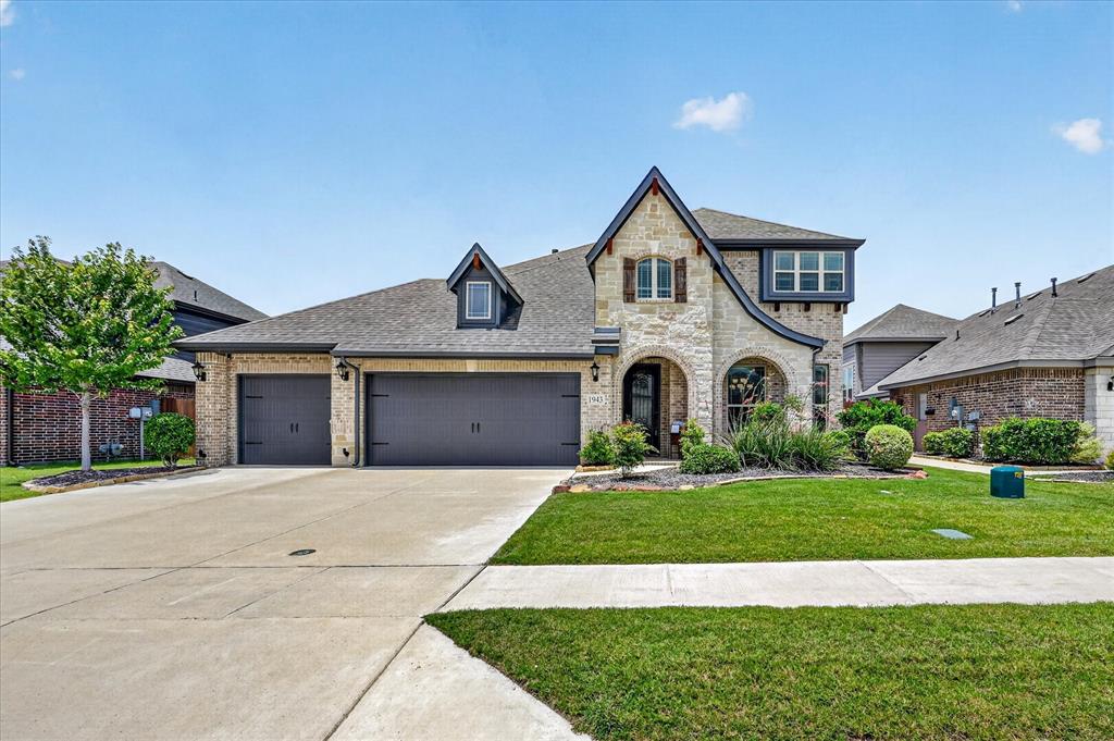 Why wait? this gently lived in home offers financing incentives and a warranty!Don't miss this rare opportunity to own a former model home in a sought-after community, loaded with designer upgrades and custom finishes that set it apart from every other listing on the market. This stunning 5-bedroom, 3.5-bathroom home offers an ideal layout with a first-floor primary suite, four generously sized secondary bedrooms upstairs (including a Jack & Jill bath), a dedicated game room, formal dining room, and a 3-car garage. The heart of the home is a show stopping open-concept kitchen and family room designed for both everyday living and entertaining. The gourmet kitchen features a California island, built-in stainless steel appliances including a gas cooktop, a high-level designer backsplash, quartz countertops, and large walk-in pantry. A casual breakfast nook completes the space. Real hardwood floors throughout all first-floor living areas, Level 3 carpet and upgraded tile. Light gray quartz surfaces throughout. Stone-to-ceiling fireplace in the family room. Custom paint accent walls. Matching custom window treatments and window seat cushions. Mudroom cabinetry for everyday organization. Step outside to a professionally landscaped backyard with an extended covered patio — perfect for Texas evenings and weekend entertaining. Consistent front and back yard maintenance means it's move-in ready from day one. This is the model home experience without the model home wait. Schedule your private tour today before this one is gone.
