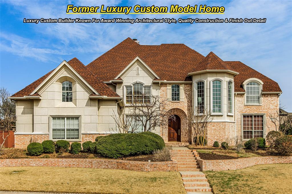 Ready to See The Home that will Absolutely 'WOW' you with it's Design and Custom touches!  Then Come See this Beauty in coveted Highland Shores! This former Luxury Custom Model home was built by highly regarded area Luxury Builder New Haven Custom Homes, known for their High Level of Quality, and their Impeccable Attention to detail.  Starting with the entry-oh my! The second you walk in you see the Beauty of all the trim millwork and crown & ceiling moldings, gleaming hardwoods, and a view straight out to private treed backyard with pool and spa.  This former model  home stands apart with its ceilings treatments, bookcases, cabinets, wall & fireplace treatments, primary bathroom layout, fully panelled and beamed office, plus so many other features which are absolutely exquiste, intricate, and make custom statements throught the home.  Gorgeous fully panelled office (or library) is perfectly located and even has a secret door leading to primary bath coffee bar area. The Primary Bedroom is spacious and has door to backyard, and take a look at the exquisite bath, grand yet maintaining an intimate spa effect too!  Oversized kitchen opens to cathedral ceiling family room ( a signature of New Haven), inviting lots of entertaining! There are 2 fireplaces, 2 staircases, Huge pantry, many closets & storage.  The 3rd car garage was finished out as the model home sales office and is heated and cooled.  This space is currently being used as a bedrom but can easily be a large exercise room, or  easily be converted back into a heated and cooled garage.  Upstairs Texas sized Game and Media Rooms offer a round of pool or a quiet place to relax and watch shows.  Such a Wonderful, versatlle 4 or 5 bedroom, 5 bath, Office, 4 living, loft, floorplan, located on a cul-de-sac in the Twin Coves Peninsula just walking distance to so many amenities including Lake Lewisville.   The richness of the materials, coupled with 'model home extras' make this one an Absolute Must See at this price!