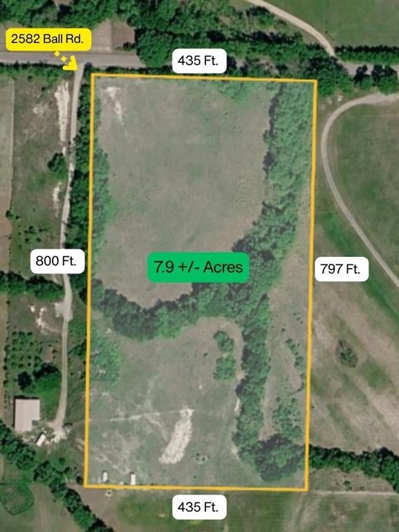 Discover the perfect blend of privacy, natural beauty, and convenience with this exceptional 7.9± acre property adjacent to 2582 Ball Rd. in Whitewright. Nestled in the rolling countryside of desirable Grayson County, this beautiful tract offers the ideal setting for your custom dream home, weekend retreat, or investment opportunity.

Surrounded by large estate-style and luxury homes, the property features a peaceful, secluded feel with mature trees, open pasture, and scenic views that create a truly picturesque North Texas setting. The tree-lined boundaries provide privacy and character while still offering plenty of open space for a homesite, barn, shop, horses, or recreational use.

Located just outside of Whitewright, this property combines country living with excellent accessibility. Enjoy an easy commute to the DFW Metroplex while being conveniently close to the growing amenities, shopping, dining, entertainment, and major medical facilities found in McKinney, Sherman, and surrounding communities. Its proximity to Oklahoma also makes this an ideal location for those who travel frequently or want quick access to nearby lakes, casinos, and outdoor recreation.

Whether you’re looking to build now or hold for the future, opportunities like this in Grayson County are becoming increasingly rare. Experience the tranquility of rural living without sacrificing convenience.