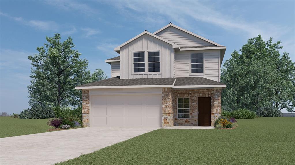 Four bedroom and two and a half bath home, two story, gameroom open concept kitchen with island, covered rear patio. This property is in a MUD