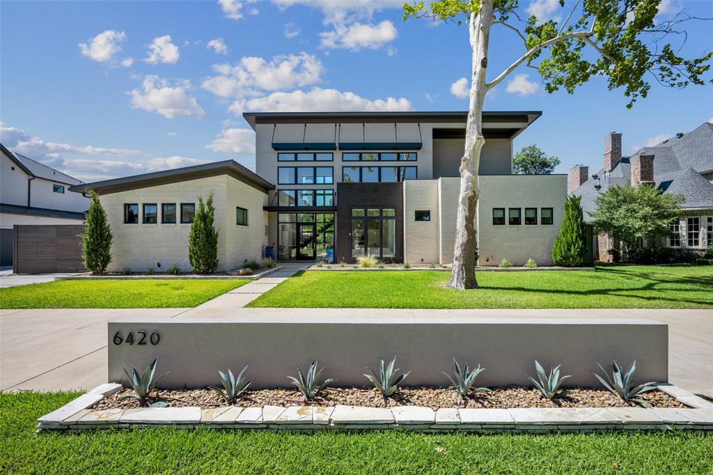 Exceptional modern gem with unparalleled style is located on a quiet lane in Preston Hollow. Sleek architectural design provides an unmatched living experience with soaring ceilings, suspended staircase and expansive windows bathing the interiors in natural light. Bringing the outdoors inside, the kitchen, living and dining rooms all open with walls of receding glass doors onto the covered loggia with fireplace overlooking sparkling pool with bubbling waterfalls. Situated conveniently between the living and dining room, the bar area is graced with onyx marble and wine storage, and the chef’s kitchen features Wolf, Sub Zero, quartz and Thassos marble with shell inlay. The owner’s suite located on the first floor provides views of gorgeous rear grounds, and features custom closet, soaking tub, heated floor and fireplace. Second level features an open living area perched atop the stairs, plus 3 additional bedrooms, all with private baths.