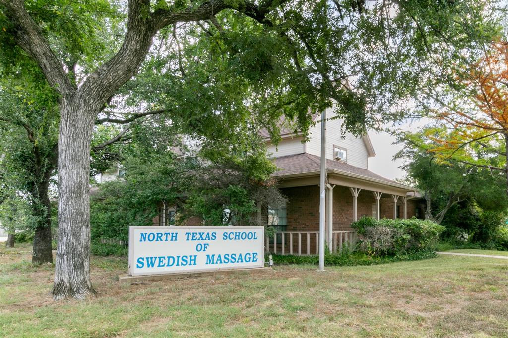 Great investment property or owner operator. Currently operating as North Texas School of Swedish Massage. This is a corner property with excellent exposure and ample parking.