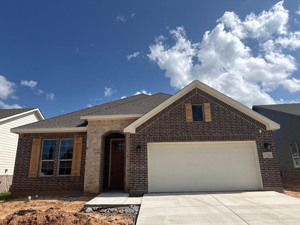 Estimated June 2026 completion! Ask us about our Trade In Trade Up program - we can buy your home! At Riverside Homebuilders, we pride ourselves in providing unique homes with floor plans that are as individual as our customers. This 3-bedroom, 2-bathroom home has a galley feel with an open floor plan. Walking into the grand foyer you’ll find yourself right at the entrance of the kitchen being welcomed by scents of freshly-baked cookies or a mouthwatering meal being prepared. The flex room in the front of the home can be easily utilized as another bedroom if needed or a den for reading and relaxing. Through the kitchen, you’ll find the cabinets open to the dining and living rooms at the heart of the home. A corner pantry gives you plenty of storage for snacks, canned goods, small appliances, and planning for a rainy day. To the right of the dining room lies the 2-bedroom wing. Whether for kids or guests, these rooms offer plenty of space with the convenience of their own full bathroom. Or, if you’re a new family preparing for your first little one, the secondary bedroom is close enough to the owner’s bedroom to feel safe having your baby sleep in their crib. The owner’s suite is nicely situated in the back corner with its own hallway to create the feel of your own private getaway. Enter the L-shaped bathroom through magnificent double doors. This floor plan offers one of our largest walk-in closets; we’ve maximized the space to offer enough room to change into that perfect outfit. Never track mud into your home again because the San Gabriel II has the laundry room situated off the garage. The unique layout of this home gives you the chance to do something different than all your friends while still providing a comfortable space to live and entertain.