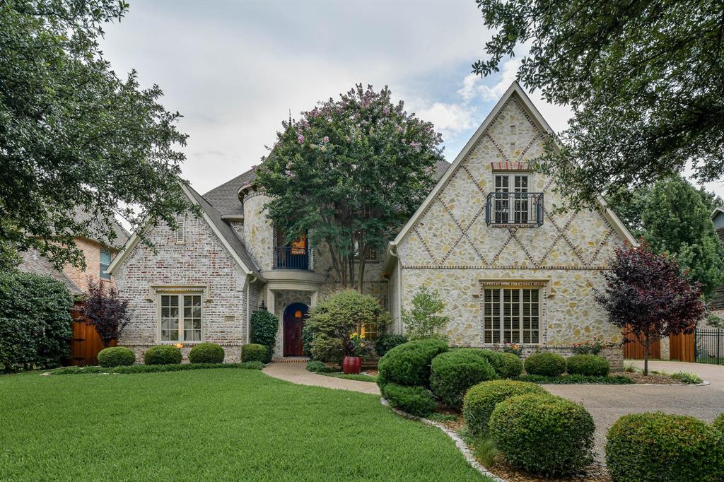 Built in 2005 by Desco Homes and located in Preston Hollow close to the Northaven Trail and minutes from top-rated schools, shopping, and dining. This open floor plan is light and bright with tall ceilings, perfect for entertaining or everyday living. The expansive and flexible floor plan offers multiple living areas, and a game room off the freshly updated kitchen (2023). The kitchen boasts quartzite counters with a waterfall island and Calacatta Marble backsplash. The kitchen opens to a family room and breakfast area with abundant storage and flows nicely into the entertaining space with a wet bar.  New and lightly scraped Red Oak floors downstairs. Five bedrooms, one down with primary plus three up. All ensuite baths, except two bedrooms up share a jack-and-jill bath. Additional rooms include an office with built-ins, formal living, and a bonus room upstairs perfect for tv or exercise. Upper and lower laundry, stacked closet for elevator and an abundance of storage throughout.