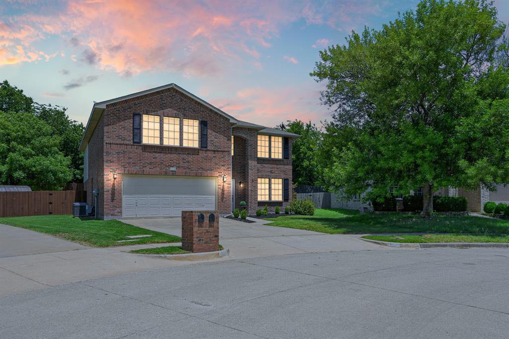 Welcome to this beautifully maintained 5-bedroom, 3-bathroom home offering 3,448 square feet of thoughtfully designed living space in the highly desirable Harriet Creek Ranch community. Ideally situated on a quiet cul-de-sac, this spacious two-story home combines comfort, functionality, and style. Step inside to an open floor plan featuring luxury vinyl plank flooring, granite countertops, abundant natural light, and a spacious family room with a cozy wood-burning fireplace—perfect for everyday living and entertaining. The well-appointed kitchen offers generous counter space, ample cabinetry, a pantry, and an inviting eat-in dining area. The flexible layout includes a first-floor bedroom and full bath, ideal for guests, multi-generational living, or a private home office. Upstairs, the oversized primary suite provides a relaxing retreat with a garden tub, separate shower, dual vanities, and a walk-in closet. Three additional bedrooms and a large loft offer plenty of space for a game room, media room, or second living area. Outside, enjoy a landscaped backyard with room to relax, entertain, or personalize to your lifestyle. Residents of Harriet Creek Ranch enjoy outstanding community amenities, including a clubhouse, swimming pool, playgrounds, and walking sidewalks, all within the acclaimed Northwest ISD. Conveniently located near major highways, shopping, dining, and everyday conveniences, this move-in-ready home offers the perfect combination of space, location, and value. Schedule your private showing today!