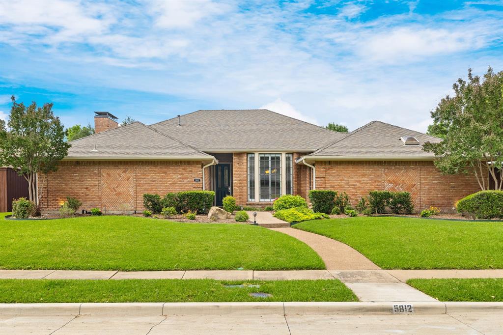 Nestled on a quiet street and so conveniently located to the North Dallas Tollway, George Bush and 121. This lovely sprawling 1 story home has it all. 2 very large living areas both with warm inviting fireplaces and both overlook the sparkling pool. The spacious primary suite is separate from the secondary bedrooms. It offers a spa-like updated primary bathroom and a very large walk-in closet. The updated kitchen is at the center of the home for easy entertaining with access to the large dining room and stunning wet bar. 3 spacious secondary bedrooms all with large closets are on the opposite side of the house from the primary. The picture-perfect, private backyard offers a pool and spa. Also, a wonderful covered deck perfect for lounging and barbecues. This home is immaculate and ready to move into!