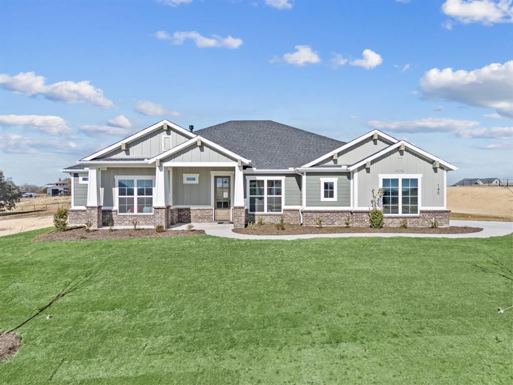 This is a great family home with 4 bedrooms,3 full baths, study, 2 car garage. Wide open floor plan with great room, dining and kitchen that overlooks the massive back yard and large covered patio area. Real hardwood floors throughout living, kitchen and dining area. Great brand-new floor plan that is getting rave reviews. The community Rocky Top Ranch is a new community in Reno, Texas offering luxury and peaceful serenity. Enjoy a small-town atmosphere and wide-open space. Rocky Top offers large 1+ acre lots. This scenic community features beautiful hilltop views and stunning sunsets. With convenient access to Eagle Mountain Lake, Springtown, Azle, Lake Worth, and Boyd, you’ll experience Reno’s rural charm while having city amenities nearby.