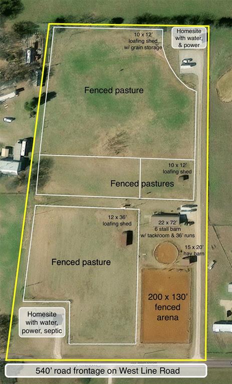 Beautiful equine facility located in the heart of performance horse country. 10 ag exempt acres located on a quiet paved road, minutes from town and highways. Newly built turn key horse facility complete with 130' by 200' sand arena and separate 60' round pen. The property is fenced and cross fenced with 4 pastures, 3 loafing sheds, and includes a 6 stall barn with 36' runs, cedar tack room and wash rack. A hay barn with equipment storage completes the package. This property includes two house sites. There are 3 electric meters on property, 2 water meters, 2 driveways, 3 50 amp RV hookups, 3 water hydrants, and trailer parking. Option to include custom built tiny house with two lofts, upgraded hot water heater and mini split, and full size bathroom. Built by Tiny Cozy Homes. Property has well drained soil, a few select trees, and is 100 percent usable for equine or other farm use.