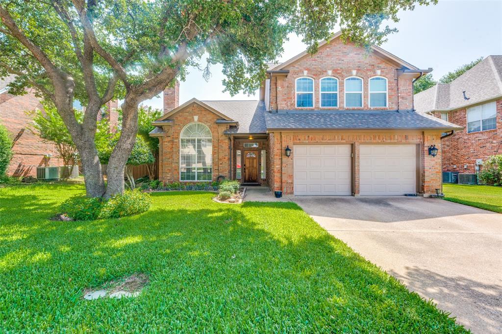 **Multiple offers received, bring best and final offer by 10:00AM Monday, July 24. ** A beautiful shaded, landscaped yard on the outside and fresh paint, new flooring, new appliances, granite counter tops and so much more on the inside! This home has been meticulously maintained and has the perfect floorplan for a family.  Downstairs offers a master bed and bath with a jetted tub, updated shower and a walk-in closet, a generous size laundry room, lg open combo living and dining area with fireplace, as well as the kitchen, breakfast nook, a cozy den and a half bath. Upstairs you will find 2 bedrooms, large bathroom and an open area perfect for a study or to just hangout.  The backyard has a large pool surrounded with pavestone and a building for extra storage. This home location provides great access to shopping, dining, entertainment and DFW Airport. Patio furniture will convey to new owners.  Hurry don't miss out.  **new pics coming soon**