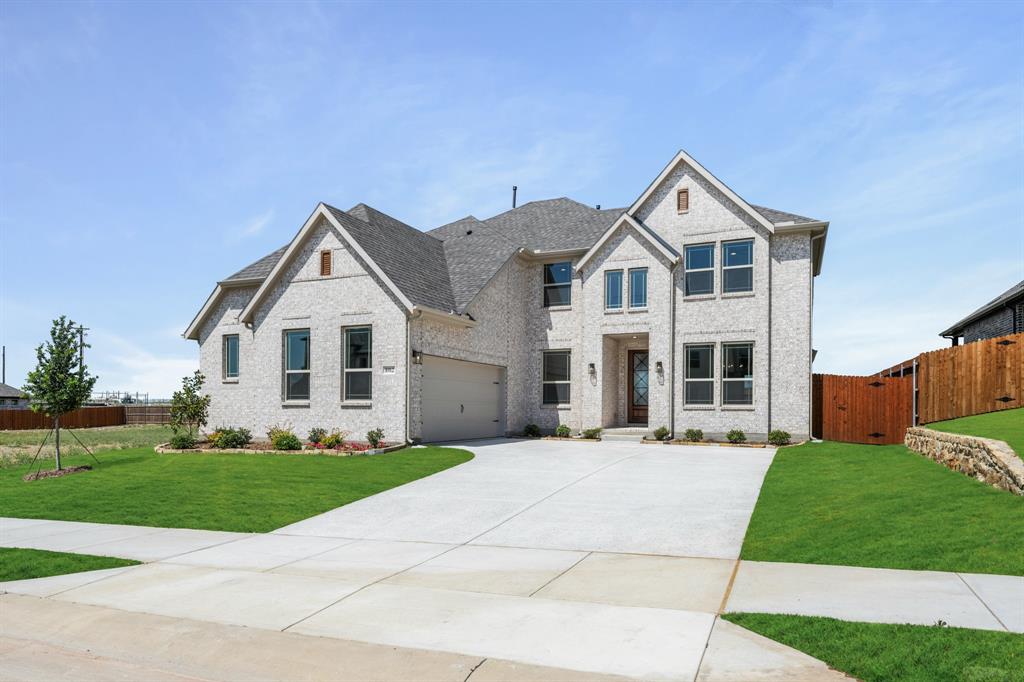 NEW! NEVER LIVED IN. Ready Now. This beautifully crafted Bloomfield Homes Seaberry offers 5 bedrooms, 4 baths, and a side-entry 2 car garage, all in a two-story layout in the Country Lakes community. The brick exterior introduces a covered front porch with an upgraded 8-foot wood front door and full rain gutters, opening into a welcoming foyer where the study with glass French doors and the dining room are positioned near the front of the home, before the layout opens into the main living areas. As you continue inside, dramatic ceiling height draws the eye upward toward the open railing overlooking the staircase and game room above. The family room defines the main level with tall, wide windows and a fireplace finished with tile to the mantel. Just beyond, the deluxe kitchen is positioned for function and features built-in stainless steel appliances, an oversized island, pot and pan drawers, and a butler’s pantry that seamlessly connects the kitchen to the dining room for added storage. The primary suite is privately located on the first floor and includes a walk-in closet, L-shaped vanity with dual sinks, a garden tub, and a separate shower, while an additional first-floor bedroom and full bath add flexibility. Upstairs, the layout expands into a spacious game room, with 3 secondary bedrooms and 2 full baths featuring granite countertops, including a Hollywood-style shared bath for 2 of the bedrooms. Thoughtful upgrades include a pull-out trash drawer in the kitchen, window seating, and a gas stub at the rear patio. Country Lakes offers a range of community amenities, including a playground, park, clubhouse, pond, pool, trails, soccer field, and lake. Visit the Bloomfield Homes model in Country Lakes to learn more!
