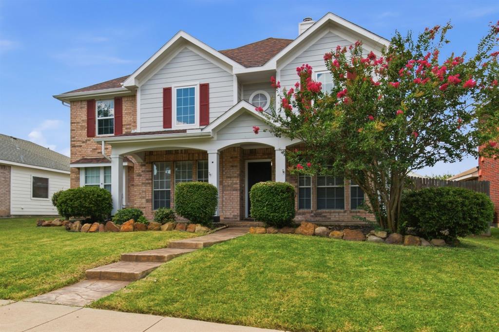 Lovely spacious home in top rated city of McKinney and desirable Eldorado Heights neighborhood.  New carpet, exterior Paint, new sod in the backyard and EV Charger in the garage.  All the bedrooms are generous size but the Primary Bedroom is amazing with it's own sitting area space. Great space for entertaining inside and out.  Kitchen is updated and offers ample cabinets and countertop space and the pantry is huge and ready for your Costco runs.  Cozy front porch is excellent for relaxing and having morning coffee. There's an office to work from home.  Garage is oversized and has a work bench.  Outside there is a covered patio to enjoy morning coffee or relaxing in the evening.  This house is a must see!
