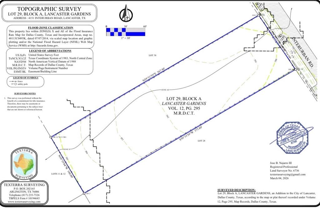 Prime opportunity to own a strategically located lot at 4151 Interurban in Lancaster, Texas. This property offers excellent visibility and convenient access to major roadways, making it ideal for a variety of potential uses. Situated in a growing area within the Dallas-Fort Worth metroplex, the lot is surrounded by established residential neighborhoods and ongoing development, providing strong future upside.
Whether you’re looking to build, invest, or hold for appreciation, this property presents great potential. Utilities and zoning information should be verified by the buyer. Don’t miss the chance to secure land in a rapidly developing corridor of Lancaster.