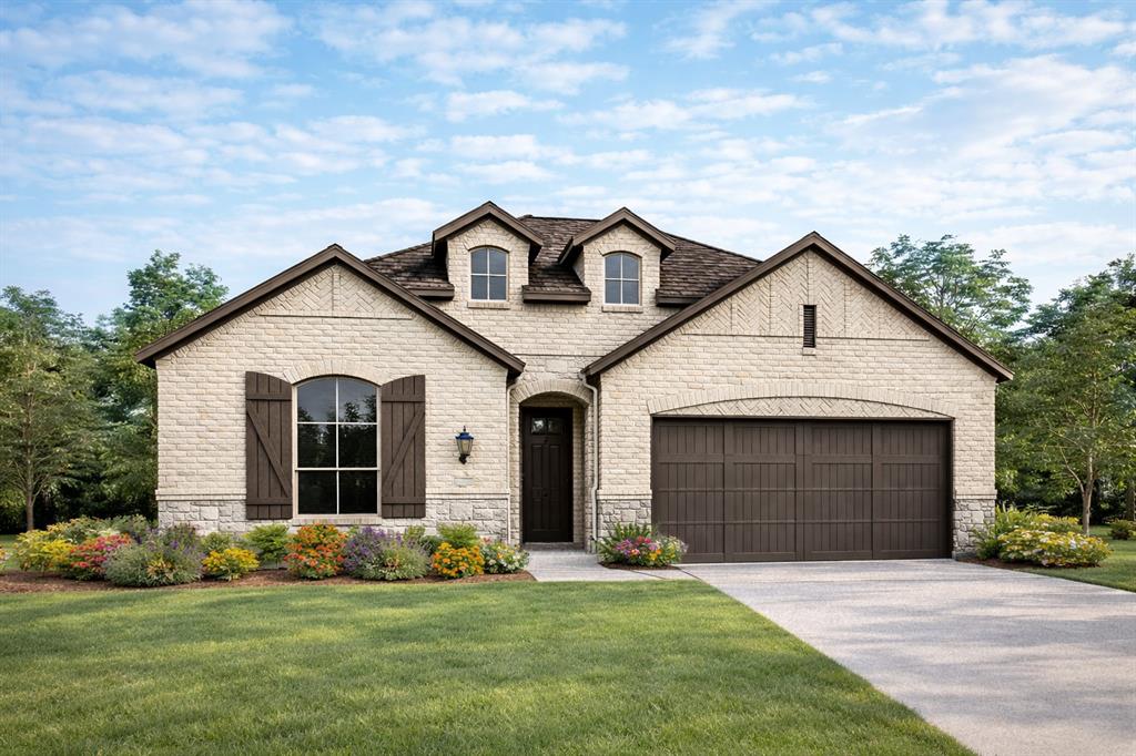 Award-winning Davenport plan featuring 4 bedrooms, 3 baths, private study, and single-story living with no homes behind. This beautifully upgraded home offers white brick and mortar, white windows, premium Black Onyx roof, enhanced landscaping, glass front door, quartz countertops, and a dramatic floor-to-ceiling fireplace. The open-concept design is ideal for entertaining, while the covered patio includes a gas drop for future outdoor cooking. Conveniently located near the community entrance for easy access. Situated in award-winning Pecan Square with a full-time Lifestyle Director and year-round resident events. Students attend highly acclaimed Northwest ISD, with both the elementary and middle school located within the neighborhood. A rare combination of style, privacy, convenience, and community living.