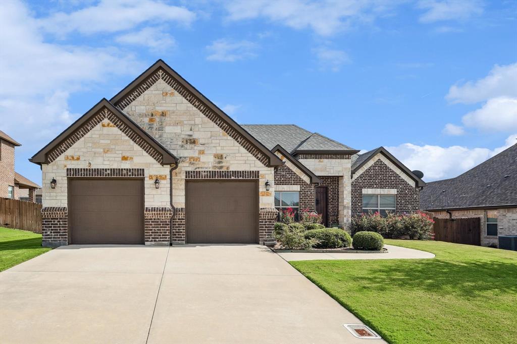 The moment you drive up to this wonderful, custom home, you will realize how well this one owner has meticulously kept and maintained the property. When you step inside, you will find the same love and care throughout the entire house. The front 4th bedroom makes the perfect home office. The great kitchen overlooks the family room and dining area allowing for family gatherings and entertaining. Some upgrades include custom cabinets in kitchen and baths, stone fireplace with gas logs, stainless steel appliances, granite countertops, tumbled marble backsplash, pot filler, spray foam insulation, and luxury vinyl plank throughout the house.The master bedroom and bath are tucked away at the back of the house and private from the other bedrooms. The master closet conveniently opens to the laundry room. The back porch is covered and overlooks a nice sized back yard. This home has easy access to I35 for a quick trip south to Denton or north to Winstar.Don't miss out.This property will go fast.