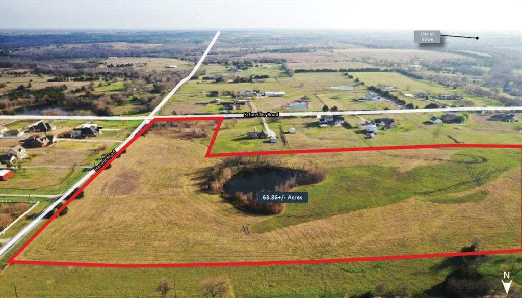 Vanguard Real Estate Advisors (“VREA”) has been exclusively retained by Ownership to offer investors and developers the opportunity to purchase 63.86+- acres (the “Site”) located at 3243 Harrell Road in Howe, TX. The Site is located just 1.75 miles east of Highway 75 and 1.25 miles west of State Highway 11, two major north-south thoroughfares in Grayson County.

The Site was previously located in the Sherman ETJ; however, per Ownership, the Site was recently deannexed from the ETJ and is now only governed by Grayson County. This offers flexibility for future development as the Site is less than a mile from the Sherman city limits. The Seller had an engineer put together multiple concept plans ranging from 2+ acre lots, one acre lots, and an RV park, with the highest density concept plan consisting of 67 half-acre lots. Ownership would consider Seller Financing with a 50% down payment with a qualified buyer, call to discuss in more detail.

- Less than 5 miles from Texas Instruments and GlobiTech semiconductor chip facilities that will total $48 billion in anticipated investments and will create up to approximately 4,500 new jobs in the area. 
- Water and electricity are available at the property. 6 Inch water pipeline from Luella SUD runs along Harrell Rd.
- The Site benefits from approximately 1,200 feet of frontage along Harrell Road and a total of 1500 feet frontage.
- Survey, drone video, and other relevant documents such as Phase 1 environmental assessment available.