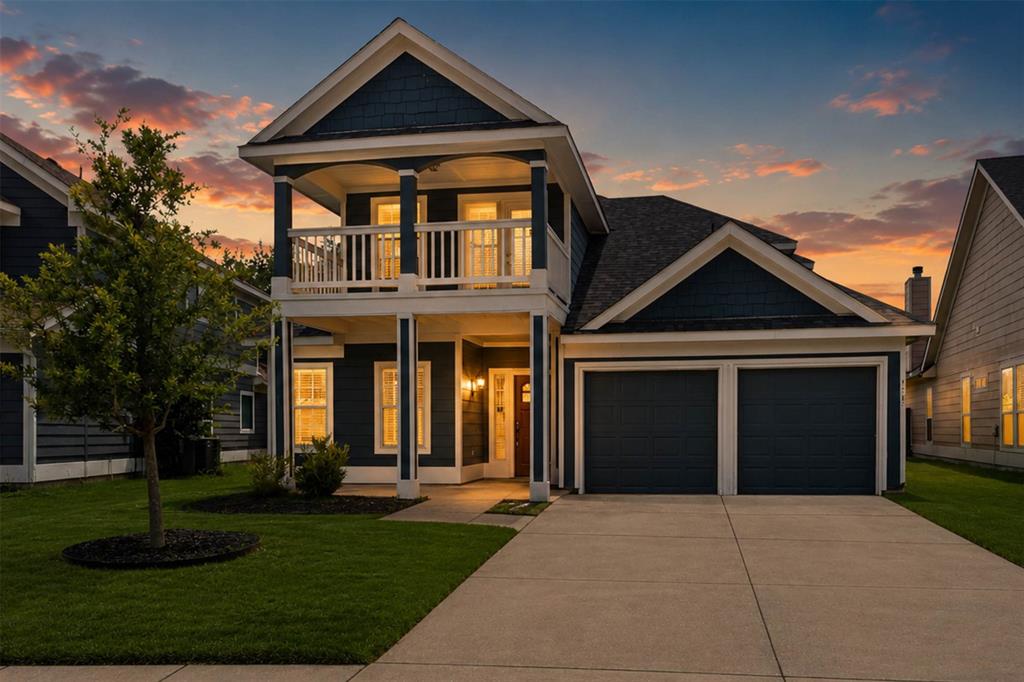 Welcome to this charming Cape Cod-style, north-facing home nestled in the highly desirable community of Winsor Meadows at Westridge! Flooded with natural sunlight throughout the day, this 4-bedroom, 2.5-bathroom gem is perfectly zoned for top-rated Frisco ISD schools. Step inside to a spacious entry featuring a versatile flex zone on your left, ideal for a formal dining space or an elegant front living room. Further down, the open-concept main gathering area boasts vaulted ceilings, a cozy gas fireplace, and a seamless flow from the kitchen to the bright breakfast dining area and living room. The primary suite is a private retreat tucked away at the back of the home, complete with a beautiful bay window, dual vanities, a separate glass shower, and a garden tub upgraded with high-quality fixtures. A convenient half bath and full-size laundry room complete the first floor. Upstairs, you will find an expansive second living area that opens up to a generous balcony. Three additionals bedrooms—each equipped with its own walk-in closet—share this level, with the final bedroom offering a secondary private balcony overlooking the expansive backyard, which has plenty of open grass for play and gardening. Beyond the home, the neighborhood provides exceptional community amenities, including a sparkling swimming pool, neighborhood parks, playgrounds, a soccer field, and scenic jogging trails. You are also perfectly situated near prime local attractions, with the Westridge Golf Club just minutes away, quick access to major corridors like Highway 380, and easy drives to the shopping and dining of Adriatica Village and Historic Downtown McKinney. Blinds are included—this wonderful home is completely move-in ready!