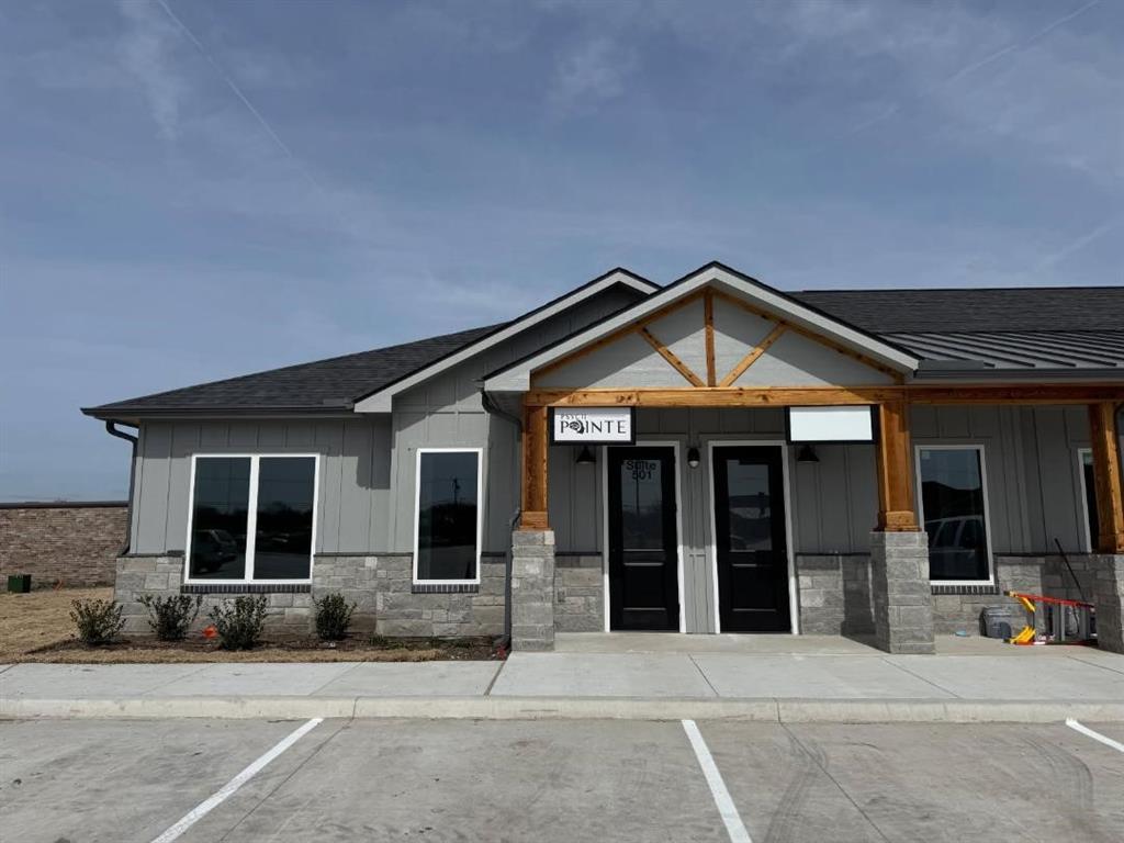 Each newly built  office condos will be built for professionals will include Reception area, Multiple office, break area, restroom and covered front entry with approximately 1250 under roof for each unit. This listing is for a whole building of four suites 4996 sq ft.  Located in Greenville .5 miles from I30. Easy access to TH Hwy 34, Roy Warren Parkway, FM1570 and more. We have already started construction and have poured the slabs Sept 19-Sept 30th. Units will be available by January 2026. Association dues $1200 a mth for whole building.
