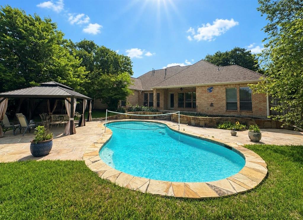 Back on the market with more upgrades! Welcome to your private retreat in the heart of Keller ISD! Nestled on a rare half-acre cul-de-sac lot, this beautifully updated home offers the perfect blend of comfort, space, and outdoor living. Surrounded by mature trees and natural shade, the backyard is designed for making memories, featuring a sparkling pool, expansive patio space, and plenty of room for entertaining, relaxing, or weekend BBQs.

Inside, you'll find 3 spacious bedrooms, 3.5 bathrooms, a dedicated home office ideal for remote work, and an upstairs media room that can serve as a game room, playroom, or second living area. The thoughtful floor plan provides both functionality and flexibility for today's lifestyle.

Recent improvements include a brand-new roof, new gutters, new window screens, serviced pool equipment AND a new water heater, giving buyers peace of mind and exceptional value.

The oversized 3-car garage offers abundant storage and workspace, while the prime location provides easy access to shopping, dining, entertainment, and major commuting routes. Homes with this combination of lot size, pool, and cul-de-sac location are a rare find, and this one just got better with a ton of upgrades!

Come experience the space, privacy, and lifestyle that make this home truly special.

All receipts & warranties of upgrades are available upon request.