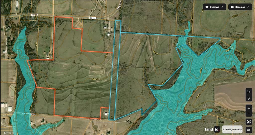 RARE opportunity for Investors, Developers and Builders in southwest Grayson County, just east of Tioga on the busy FM 121. With the opening of the new toll road, this area is absolutely HOT. A total of + or - 98.40 acres for Property ID 131505. Must be sold with MLS 20441688 and 20441682. ADJACENT ACREAGE AVAILABLE. New survey attached. Soil report available. The total of + or - 208 acres has been approved for a Planned Development with the City.  A copy of the City's Ordinance with details for the Planned Development is available upon request.  The city of Tioga has installed city water and city sewer along the southern edge of the property on Buck Creek Rd. It has a current Ag Exemption and resides within city limits. Don't hesitate to reach out with questions about this exciting and unique opportunity! Land can be easily seen from 121 and Buck Creek Rd or it can be shown upon request. Contact Troy Braswell with questions and requests, and please do not bother the neighbors.