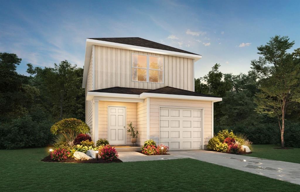 MLS# 21292237 - Built by NHC - Oct 2026 completion! ~ Model 1212 B1 - Navajo  The Navajo Plan from our Celebration Series offers a thoughtfully designed two-story layout that blends open main-level living with private bedroom suites upstairs. With 2 bedrooms, 2.5 bathrooms, and 1,212 square feet of well-planned space, this home is ideal for buyers seeking comfort, efficiency, and modern design. The main level welcomes you with a covered front porch and foyer, leading into a hallway that opens to the kitchen, dining, and family room. The kitchen features an island with breakfast bar seating and generous counter space, opening to the dining and family room for easy everyday living. A patio door off the dining and living space provides access to outdoor enjoyment, while a convenient half bath completes the main level. Upstairs, the primary suite offers a private retreat with a walk-in closet and a dedicated full bath. A second bedroom also features its own private bath, making it ideal for guests or shared living. The laundry room is conveniently located on the upper level for added everyday ease.