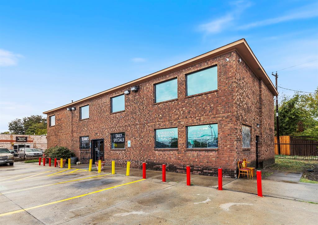This commercial brick building, built in 2008, offers a versatile and spacious layout with a total of 4,560 square feet across two stories. The ground floor is ready for immediate use, while the second floor is an unfinished blank canvas, perfect for customization to fit your business needs.  Located on a gated lot, this property includes ample on-site parking for both employees and visitors, enhancing convenience and accessibility. Building is currently being used as a restaurant.  Located in the South Dallas-Fair Park Special Purpose District.  Business and equipment is not included in sale.  In addition, a nearby lot at 2621 Martin Luther King Jr Blvd is also available for purchase, providing potential for expansion or additional development opportunities.