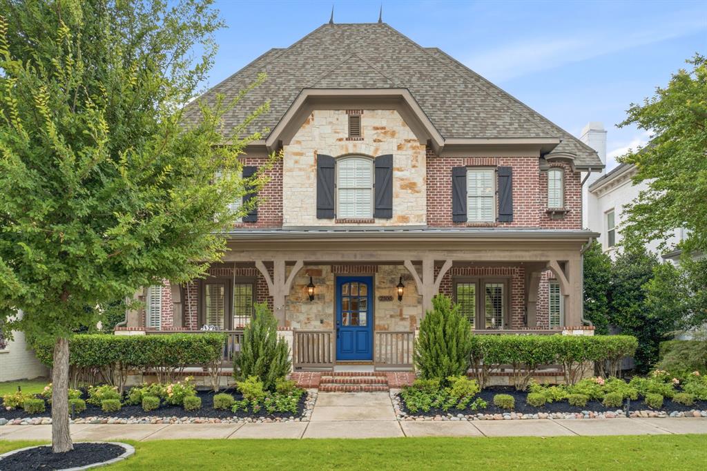 Darling-built Tudor-style home in highly sought-after Tucker Hill community, zoned to acclaimed Prosper ISD & Walnut Grove HS. Ideally positioned on picturesque State Blvd between Founders Square & the community pool, this stunning 4bdrm, 4bth home offers timeless architecture, exceptional upgrades & outstanding curb appeal.
A charming front porch welcomes you into an open-concept floorplan featuring hand-scraped hardwood floors, plantation shutters, 7inch baseboards, & staircase with wrought iron balusters overlooking the foyer. French doors open to a private study complete w built-in desk & shelving, creating the perfect home office.
Designed for both everyday living & entertaining, the gourmet kitchen showcases quartz countertops, crisp white cabinetry, stainless steel appliances, Wolf gas cooktop, center island with breakfast bar, walk-in pantry, and an elegant butler’s pantry connecting to the formal dining room.
The spacious family room is anchored by a cozy fireplace & flows seamlessly into the main living areas. The luxurious first-floor primary suite features hardwood floors, private access to the covered back patio, a beautifully updated spa-inspired bath w dual vanities, oversized shower w double shower heads, garden tub, & an expansive walk-in closet.
Upstairs, you’ll find 3 oversized secondary bedrooms with walk-in closets, 2 full bathrooms including a Jack-and-Jill bath, a large game room, and dedicated media room, providing plenty of space for family & guests.
Outdoor living is equally impressive with a large covered back porch, built-in outdoor kitchen, and expansive backyard ideal for entertaining, relaxing, or future pool plans. The oversized 3-car garage provides ample storage and functionality.
Located within walking distance to neighborhood amenities, parks, restaurants, and community gathering spaces, this exceptional Tucker Hill home combines luxury, comfort, and convenience in one of McKinney’s most desirable master-planned communities.
