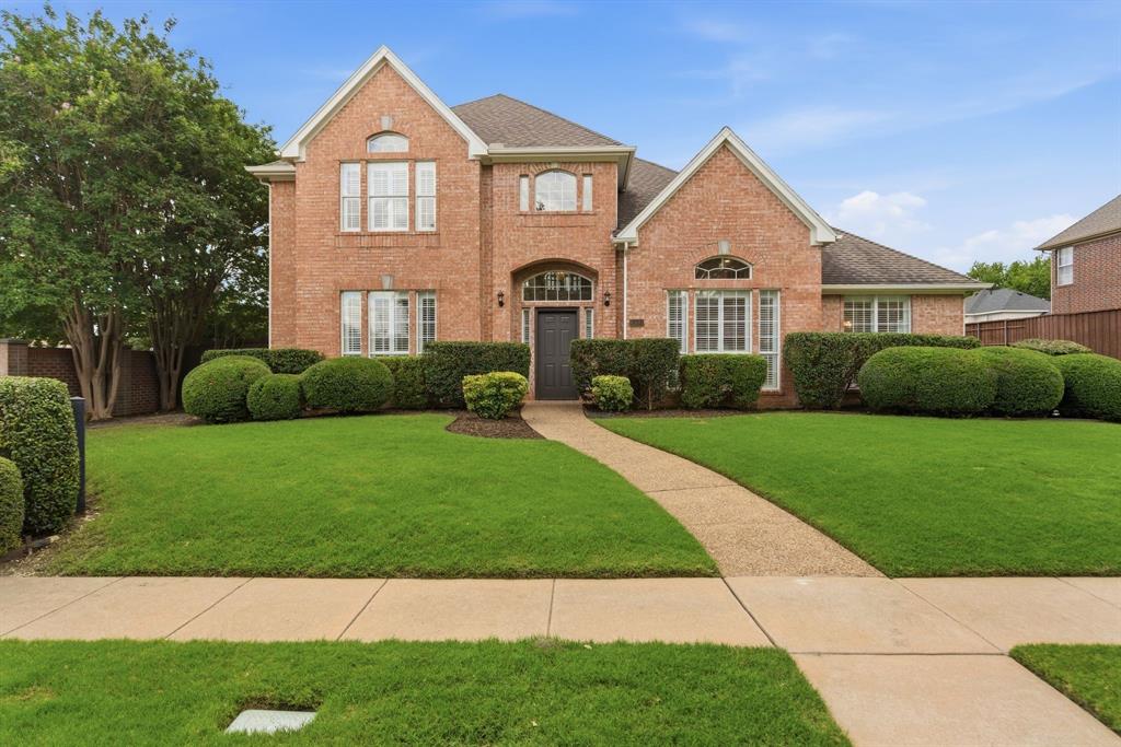 Spacious home in West Plano’s sought-after Heather Glen Estates and Plano ISD, near Dallas North Tollway, a major hospital, abundant shopping and dining. Special features include two bedrooms on the first floor, an enclosed secondary suite on the second floor, and a four-bay garage. Upgrades include plantation shutters, crown molding, granite counter tops, new paint and carpet. The spacious Primary Suite on the first floor is unusually large with an additional sitting area or flex space. The exceptionally large Master Bath has granite counter tops, a jetted tub, and separate shower with multiple showerheads. And, a large first floor nursery-office-bedroom is connected to the Master Suite! The second floor has a secondary suite (enclosed living area, bath, bedroom), and two additional bedrooms with J&J Bath. Two connected garages offer 4 full bays with exceptional storage and inside parking for 3 cars. A 42' long concrete pad adjacent to the garage can accommodate a large RV or boat.