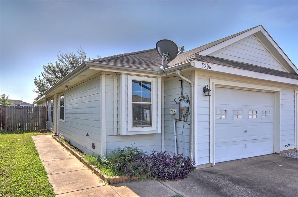 Move in ready and perfectly located.  5206 Mountain Spring Trail is updated with fresh paint, new carpet, new luxury vinyl plank flooring, new electric range in the kitchen, and newer microwave.  Single story home with two bedrooms and two full bathrooms with a large living room open to the kitchen and dining area. Large one car garage and a private fenced in back yard.  Located on a cul-de-sac right near a city park.  Convenient location near Hulen st, Chisholm Trail Parkway and plenty of shopping.  No HOA and ready for new owners!