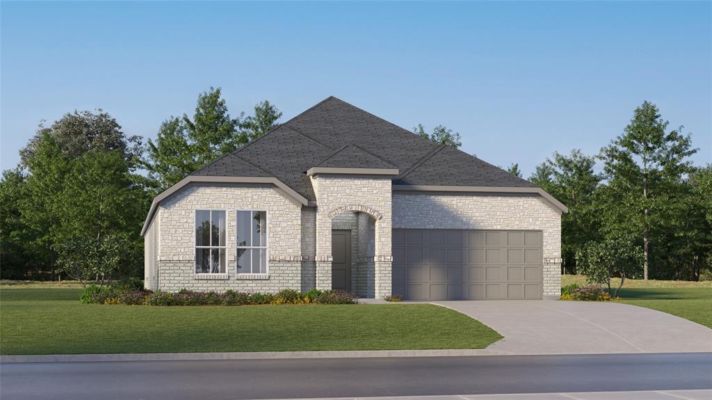 This single-story home shares an open layout between the kitchen, nook and family room for easy entertaining, along with access to the covered patio for year-round outdoor lounging. A luxe owner's suite is in a rear of the home and comes complete with an en-suite bathroom and walk-in closet. There are three secondary bedrooms near the front of the home, ideal for household members and overnight guests, as well as a versatile flex space that can transform to meet the homeowner’s needs.