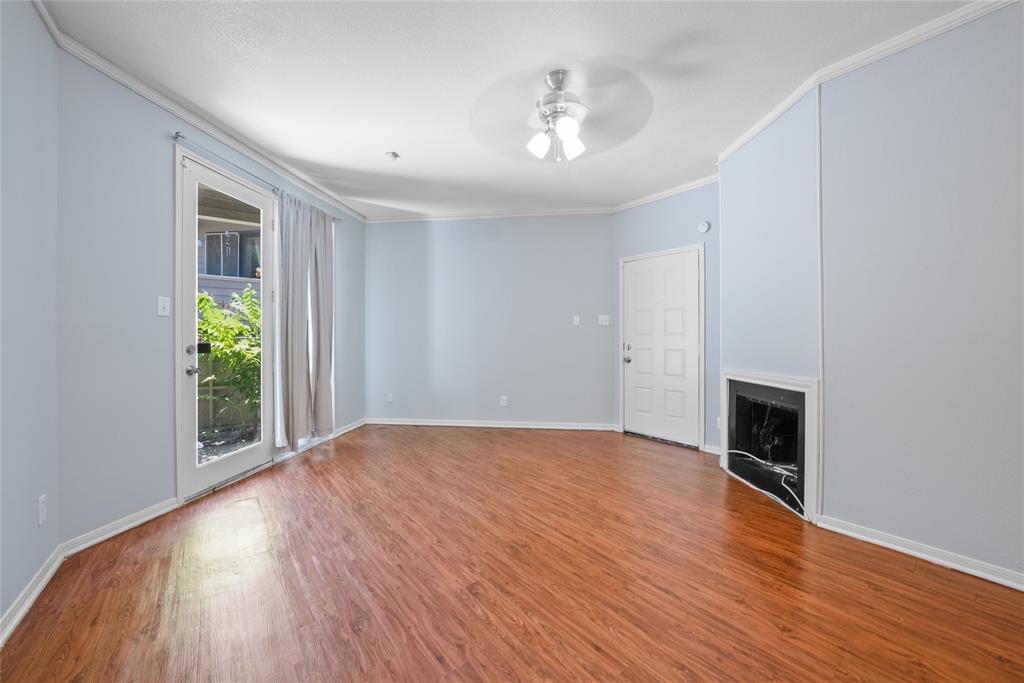 Enjoy the ease of first-floor living in this well-maintained and thoughtfully updated condo. This desirable ground-level unit features an ADA-compliant walk-in bathtub, making daily living easier and more accessible.

The home has been enhanced with a newly updated HVAC system, including both the interior unit and rooftop components, providing improved efficiency and peace of mind. Enjoy relaxing on the covered patio with elegant French doors, creating a seamless connection between indoor and outdoor living.

Additional highlights include a covered parking space and access to the community swimming pool. Ideally located near the intersection of Highways 75 and 635, this home offers convenient access to shopping, dining, entertainment, and major commuting routes.

Whether you're looking for accessibility, low-maintenance living, or a centrally located home with valuable updates, this property is an excellent opportunity.