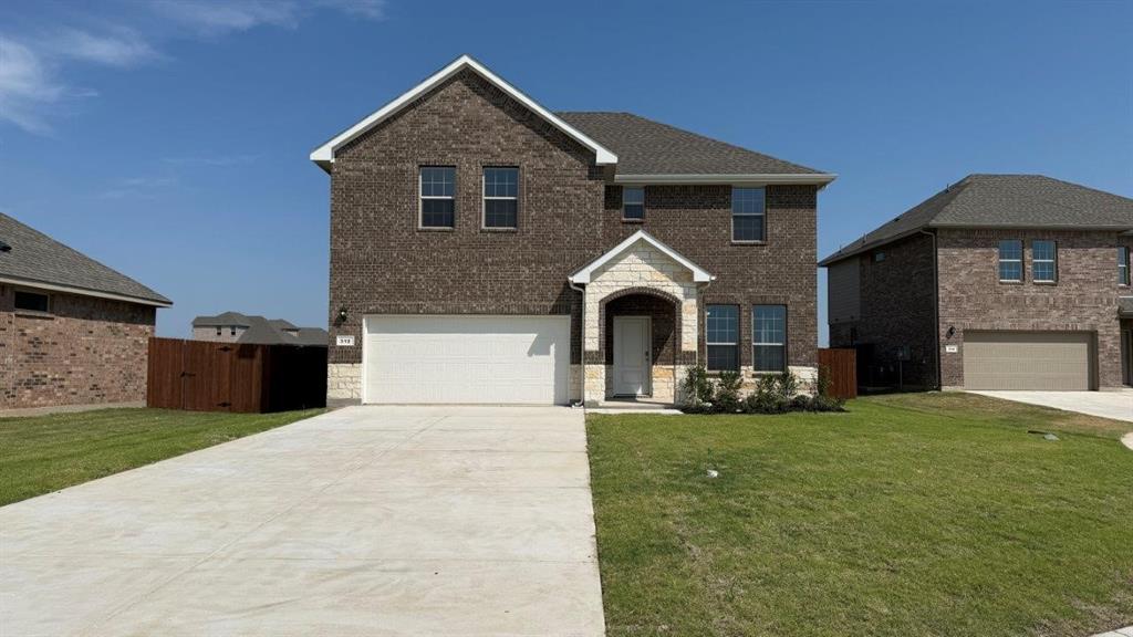 Beautiful new D.R. Horton home in the fabulous Saratoga community located in Granbury and Granbury ISD!! The two-story Greenville Floorplan, Elevation A, with an estimated Spring completion, offers 4 bedrooms, 2.5 bathrooms, a game room, and a 2-car garage with an open-concept layout designed for both everyday comfort and entertaining. The first floor features a spacious family room, dining area, and modern kitchen that blend together seamlessly, creating an inviting space for gatherings. The chef-inspired kitchen includes quartz countertops, 36” upper cabinets with crown molding, stainless steel appliances, electric range, stainless steel drop-in sink, a center island, and a walk-in pantry. Upstairs, the floorplan includes a large game room and secondary bedrooms for added privacy. The private primary suite features an en-suite bath with dual quartz vanities, a 5-foot oversized shower, and a walk-in closet located off the bathroom. The secondary bathrooms include quartz vanity tops, and luxury vinyl plank flooring is installed throughout all main areas and wet zones for durability and easy maintenance. Built with energy-efficient construction and equipped with America’s Smart Home Technology, this home also includes exterior upgrades such as a covered back patio, full sod, sprinkler system, privacy fencing, and professional landscaping. Residents of Saratoga can enjoy two parks within the community, along with convenient access to Highway 377 and Saratoga Blvd. A short drive leads to Lake Granbury, perfect for boating, fishing, and enjoying Granbury City Beach Park. The community also offers proximity to HEB grocery, local restaurants, Harbor Lakes Golf Club, and Motor Sport Ranch.