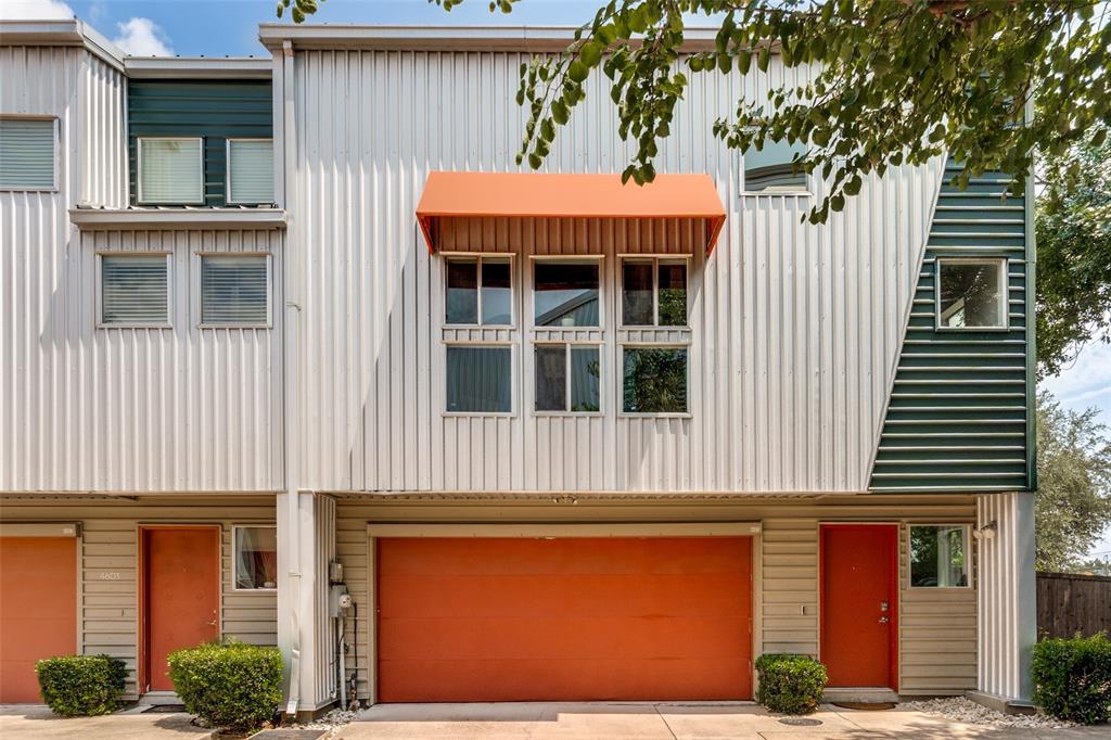 One of the LOWEST HOA dues in the area and one of the LARGEST private yards in the community make this exceptional end unit a rare find. Ideally located with quick access to the Medical District and major hospitals, the home is thoughtfully designed with modern architecture and natural light, featuring an expansive second-floor living area with vaulted ceilings, oversized windows, a half bath for guests, and an open concept layout. The chef's kitchen offers granite countertops, a gas range, breakfast bar seating, and seamless flow into the spacious living and dining areas. The primary suite is a true retreat with soaring ceilings, a generous walk-in closet, and a renovated spa-inspired bath featuring dual sinks and an impressive wet room with soaking tub and shower. A striking floating staircase with glass bannisters serves as a standout architectural feature, enhancing the home's open and airy feel. Downstairs, the split bedroom floor plan provides privacy for guests, roommates, or a home office, complete with a full bath featuring a walk-in shower. Additional storage is tucked beneath the staircase. Outside, enjoy one of the community's most desirable outdoor spaces with a private fenced yard, patio, fire pit, and covered second-floor balcony. As an end unit, the home enjoys added privacy with minimal through traffic during evenings and weekends. Additional updates and features include no carpet throughout, extensive hardwood flooring, fresh interior paint, Nest smart thermostats serving all three HVAC zones, a Vivint security system ready for activation, gated community access with video entry system, a full HVAC replacement in 2018 with additional upgrades completed in 2025, and a water heater replaced in 2017. The HOA is currently overseeing a community-wide fence replacement and upgrade project scheduled for completion Summer 2026. Fantastic location offering walkability to neighborhood favorites including Maple & Motor, Ojeda's, Oishii, Starbucks, and Kroger.