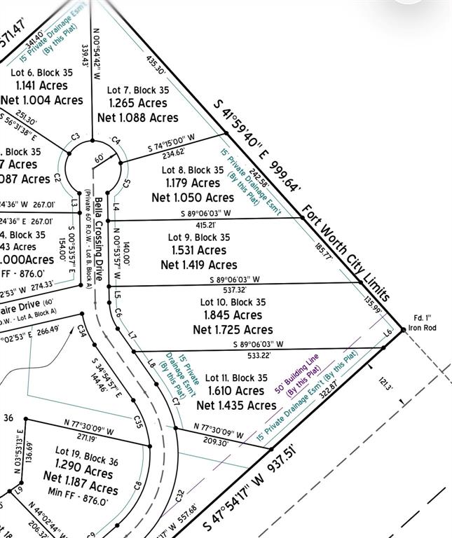 This property consists of two lots. Lot 10 Block 35, 1.845 Acres and Lot 11 Block 35, 1.610 Acres. Both Lots have more than 150sf of frontage and these two lots are two of the biggest in the community with a length of over 500sf. 

The Seller had the property replatted into one lot but, the lots can be replatted into the original two seperate lots at buyers request, also, the current lot has foundation, rough in plumbing, water well, and plans to build.

 Being that this home is a custom home, some buerys may want a blank canvas to bring their own ideas, and the Seller is ok with removing the current foundation.