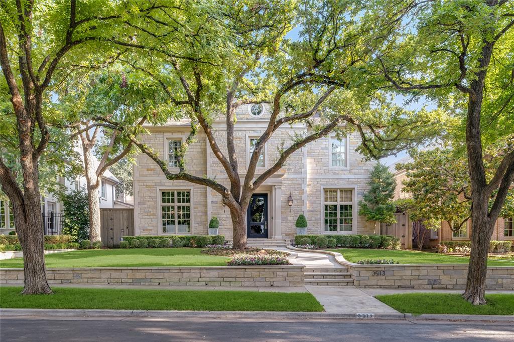 This beautiful traditional Highland Park home, located in the coveted Armstrong Elementary district, combines classic charm with modern conveniences in one of the area’s most sought-after neighborhoods. Nestled on a quiet block within walking distance of boutique shops and gourmet restaurants, this residence boasts meticulously maintained interiors and a thoughtfully designed floor plan for comfortable living and elegant entertaining. Upon entry, you're welcomed by a grand staircase that serves as the centerpiece of the foyer, setting a tone of sophistication and warmth. The main floor includes a handsome library-office, formal living room, and a cozy den—each room distinguished by its own stately fireplace. The chef’s kitchen, adorned with beautiful Carrera marble countertops and high-end stainless steel appliances, flows seamlessly into the living room and breakfast area.  Several sets of doors open directly onto the outdoor oasis, filling the main living spaces with an abundance of natural light and creating a harmonious indoor-outdoor connection. The spacious primary suite on the second floor is a true retreat, featuring a vaulted ceiling, a comfortable sitting area, and a luxurious spa-like bath complete with custom dual closets and vanities. The second four additional generously sized ensuite bedrooms, as well as a large game room with custom built-ins desks and an oversized utility room. Additional features include a rare three-car garage outfitted with custom cabinetry, an EV charger, and a pet washing station. The outdoor living area is designed to be enjoyed year-round, with a heated pool and tranquil waterfall, a fully equipped outdoor kitchen, and a cozy fireplace.  The turfed yard includes a designated dog run, making it perfect for pet owners. A full pool bath, is conveniently located off the pool area.  This Highland Park gem blends luxury, warmth, and practicality, offering a refined yet welcoming space in one of the most desirable neighborhoods.