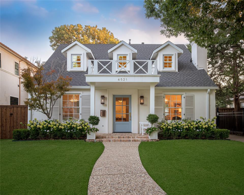 Ideally located within walking distance of Bradfield Elementary and Highland Park Village, this beautifully updated 1925 Highland Park home seamlessly blends historic charm with modern comfort. Nestled on a quiet block framed by mature trees and lush landscaping, the 2,828-square-foot home offers 4 bedrooms and 3 updated baths. The first floor features elegant formal living and dining rooms, a spacious family room, breakfast room, and a private en-suite 4th bedroom currently used as an executive office, offering flexibility for guests or work-from-home needs. Original hardwood floors, craftsman millwork, and large open doorways showcase the home’s timeless character, while the chef’s kitchen features quartz countertops, custom cabinetry, stainless appliances, a large island, and gas cooking. Thoughtful enhancements throughout include designer lighting, custom draperies, smooth-finish walls, and beautifully refreshed exterior stucco and paint and updated windows. The home has been further enhanced with a redesigned front entry, with custom steel front door, added dormers, and a roof replacement. Upstairs, the spacious primary suite offers room for a sitting area and a spa-inspired bath including dual vanities with custom cabinetry, a freestanding soaking tub, an oversized glass-enclosed shower, and a walk-in closet. Two additional bedrooms share an updated bath, while a large utility room with sink and abundant storage completes the second floor. Enjoy exceptional indoor-outdoor living on the expansive screened porch, dine al fresco, or gather around the backyard fire pit. An electric gated driveway and oversized one-car garage complete this special property.