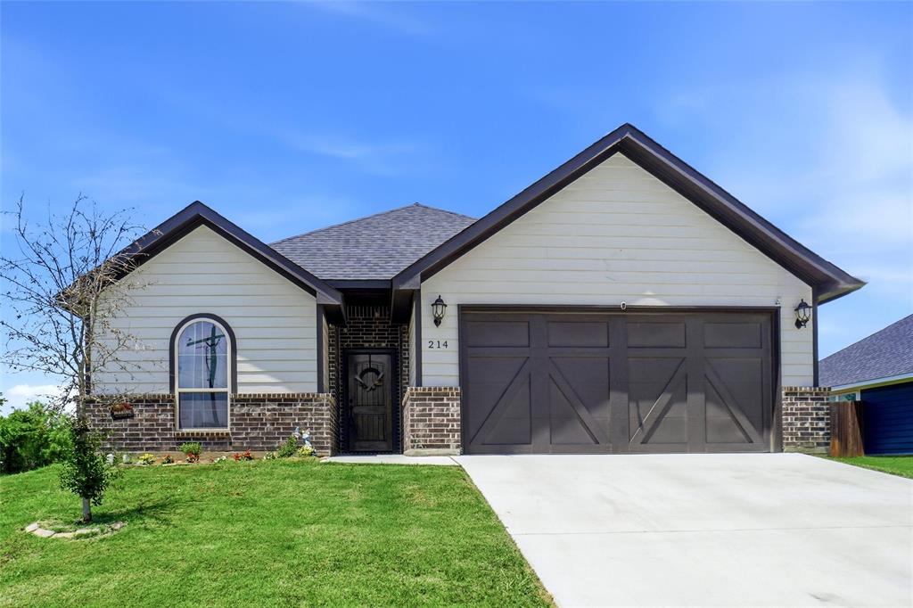 Beautiful newer construction home featuring open-concept floor plan with spacious living, dining, and kitchen areas perfect for everyday living and entertaining. The kitchen offers granite countertops, stainless steel appliances, subway tile backsplash, oversized island, large pantry, and abundant cabinet space. Split bedroom layout, primary bedroom includes an ensuite bath and generous closet space. Additional features include luxury vinyl plank flooring, recessed lighting, modern fixtures, and ample natural light throughout. Exterior features include corner lot, covered back patio, and wood privacy fence. Conveniently located near schools, shopping, dining, and major commute routes. Move in ready and well maintained! Refrigerator, washer and dryer will stay with acceptable offer.