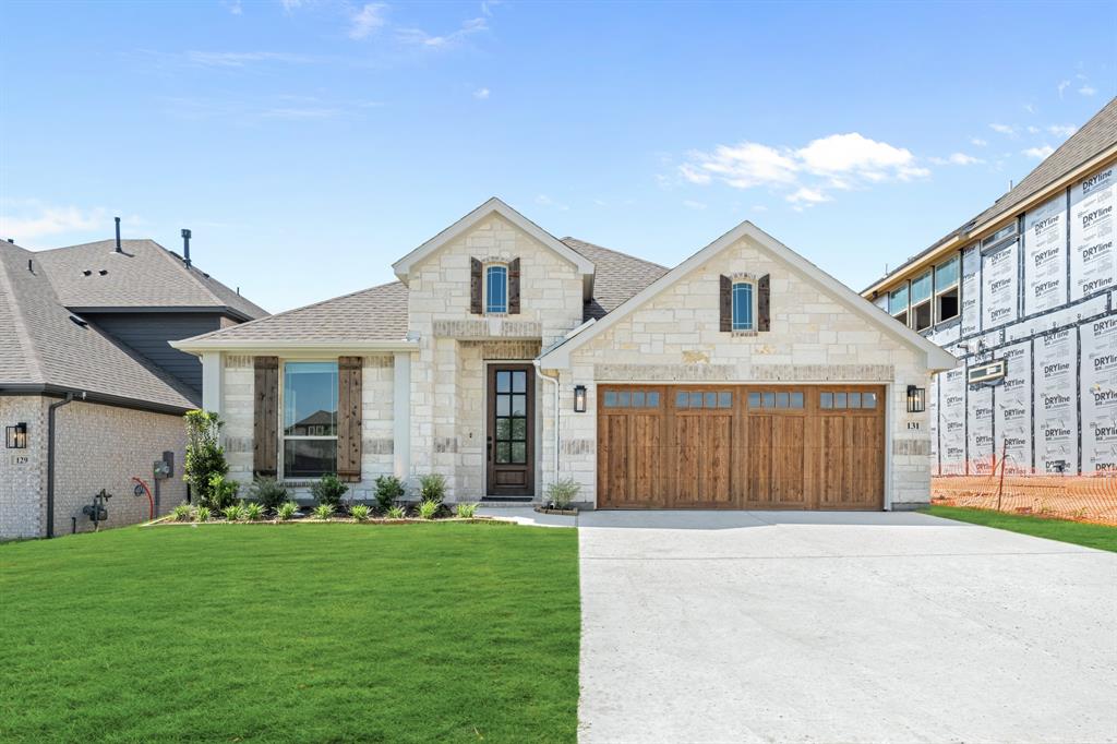 NEW & NEVER LIVED IN – Ready for Move-In! Bloomfield Homes' Cypress provides elevated one-story living in this spacious and stylish 3-bedroom, 2-bath Bloomfield home, thoughtfully designed with a dedicated office and versatile game room to meet all your lifestyle needs. From first glance, the brick and stone exterior, cedar garage doors, and bold 8’ front entry door set the stage for what’s inside. Step into an airy layout filled with natural light and upgraded finishes, where wood flooring flows through the main living areas and expansive sightlines connect each space with ease. At the heart of the home, the bright open-concept kitchen is built for both entertaining and everyday living. Enjoy gorgeous granite countertops, stunning cabinetry, stainless steel appliances, a gas cooktop, and a large center island overlooking the Family Room. With a walk-in pantry and casual dining area, there’s space for everything from morning coffee to hosting guests. The Primary Suite has a beautiful window seat perfect for relaxing, complete with a generous walk-in closet, separate shower, and soaking tub for a spa-like experience. Two secondary bedrooms and a full bath are located in their own wing, while the Game Room provides flex space for a second living area, home gym, or media zone. Additional highlights include window treatments, upgraded lighting, and thoughtfully placed storage throughout. Located in The Parks of Aledo, residents enjoy access to scenic greenbelts, a playground, disc golf, a dog park, and top-rated schools. This home blends smart design, timeless finishes, and modern comfort in one beautiful package. Come tour today and see the difference!