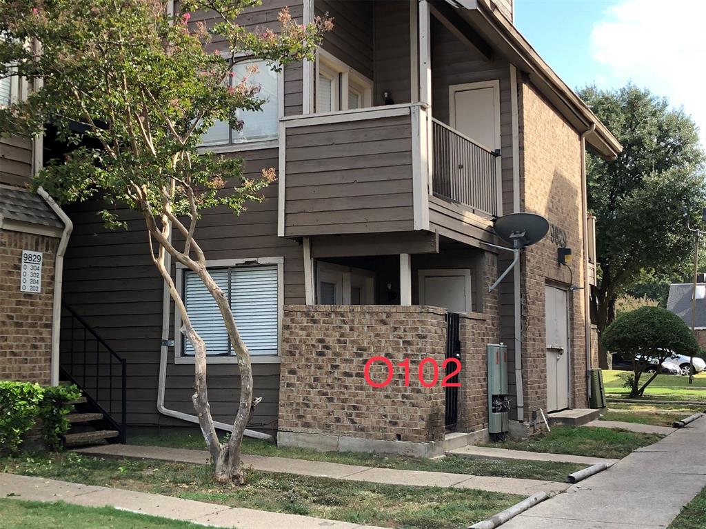 ALL WOOD FLOOR, NO CARPET! Priced To Sell! Conveniently located on the 1st floor. Well maintained 1-Bedroom Condo in Dallas perfect for first time buyers or investors! Spacious living room with open kitchen. Bedroom with closet and a patio. Full size bath with a walk-in tiles shower. Central AC and heating. Ceiling fans in the living and bedroom. Water is included in the HOA fee. Minutes from Richland College and HWY 635 and HWY 75. Great locations! There is another 2 condos in the same building O106 and O104 available to purchase as well if you are looking for multiple units MLS 21265949