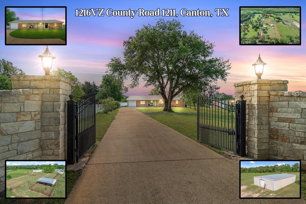 If you have been dreaming of an East Texas ranchette with the kind of setup buyers struggle to find, this 7± acre Van Zandt County property delivers the full package. Located just minutes from Canton, home of the world famous First Monday Trade Days, boutique shopping, wineries, restaurants, highly sought after schools and small town charm, this property offers the perfect blend of peaceful country living and convenience. Quick access to I-20, for an easy commute to Dallas while still enjoying rolling pasture views, quiet county roads, and the slower pace. Stone entry with electric gate opener welcomes you, concrete drive leads past mature trees to the beautifully updated ranch style home, horse barn, workshop, creek, and fenced pastures. Home blends modern farmhouse updates with warm ETX character featuring an inviting layout, striking fireplace, abundant natural light throughout. Kitchen stands out with granite counters, abundant cabinetry, stainless appliances, gas cooktop, and timeless brick backsplash, while the dining area and office overlook peaceful ranch views. Acreage offers mix of open pasture, scattered shade trees, and usable ranch land fully fenced & cross fenced with pipe and barbed wire fencing for horses, cattle, or livestock. Fenced in front of the creek with an additional acre beyond the creek for added flexibility. 1,600± sq ft barn with turnout & water, working pens, chicken coop, blackberry vines, mature pecan trees, propane tank, and a massive 60x40 workshop with overhead door openers, shelving, water to the exterior, wood burning stove, air compressor lines, and separate electric meter. All buildings have electricity, ag exemption for substantial property tax savings and no known restrictions. Whether you are searching for a horse property, homestead, recreational retreat, or long term land investment near downtown Canton, opportunities with this level of infrastructure, functionality & location are becoming increasingly rare.