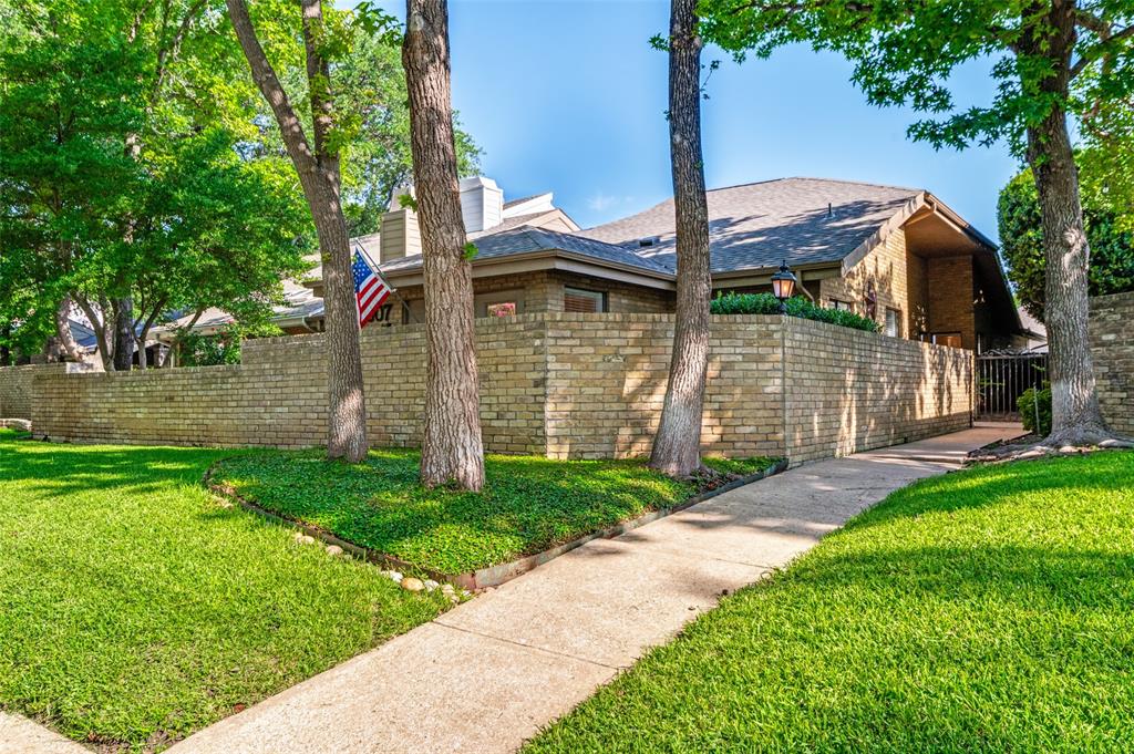 Nestled in the highly sought-after boutique community of Prestonwood West, this beautifully maintained single-story attached duplex offers comfort, convenience, and timeless appeal in an exceptional North Dallas location. Built in 1983 and surrounded by mature trees and lush landscaping, this charming home features two spacious bedrooms plus a private office with elegant French doors, perfect for working from home or creating a quiet retreat.  The inviting floor plan offers a generous living area, two dining spaces, and an abundance of natural light throughout. Step outside to discover a peaceful backyard oasis complete with a patio and delightful courtyards adorned with beautiful plants and landscaping, creating wonderful spaces for relaxing or entertaining.  Residents enjoy award-winning Plano ISD schools and an unbeatable location with easy access to the Dallas North Tollway, President George Bush Turnpike, and Preston Road. Just minutes from Legacy West, The Shops at Legacy, and countless restaurants, theaters, entertainment venues, and premier shopping destinations, this home combines tranquility with everyday convenience.  Rarely available and highly desirable, Prestonwood West offers a unique opportunity to enjoy low-maintenance living in one of Far North Dallas’ most coveted communities. Come experience the perfect blend of charm, comfort, and location!