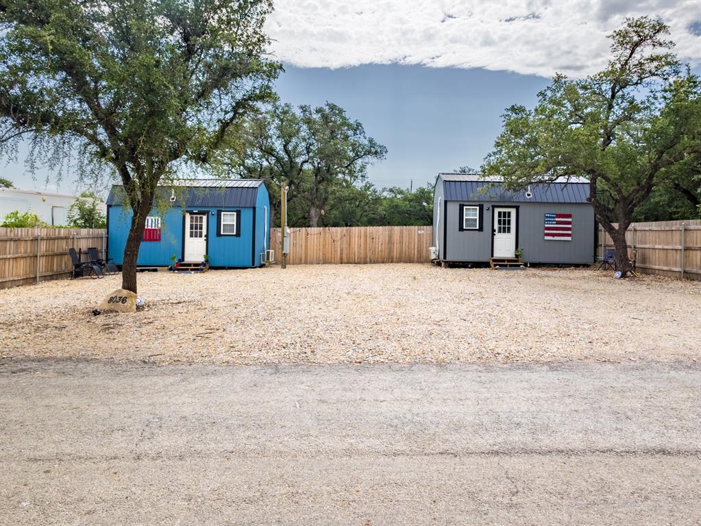 Charming dual-cabin retreat near Lake Brownwood! Built in 2024, this thoughtfully designed property features two cozy 1BD 1BA 10x20 cabins with sleeping lofts, offering a total of 400 sq ft of space. Each cabin comfortably accommodates up to three guests.

Constructed on pier and beam foundations with metal roofs, the cabins share a single electric meter and offer modern comforts including tankless water heaters, mini-split heating and cooling systems, keyless entry, and Blink security cameras. Fully furnished with appliances, bedding, towels, fold-out couches, dishes, coffee makers, and ice machines, these cabins provide a minimalist lifestyle surrounded by nature.

The front yard is low maintenance with gravel landscaping, providing open parking, while a wooden privacy fence encloses the rest of the property. The lush green backyard provides a peaceful space and includes a shed equipped with a washer and dryer. Beyond the backyard is a utility area that includes access to the water meter and septic system.

This property may be ideal for those who want to live in both cabins or occupy one while renting out the other. A 50-amp camper hookup is available, perfect for guests, additional rental options, or added flexibility.

Currently leased at $1,000 per cabin, the property brings in $2,000 per month in rental income, with tenants eager to stay. Each unit’s design and furnishings offer a perfect blend of lakeside living and strong rental income potential. There are no enforceable restrictions on how you choose to use the property. The numbers suggest the ROI exceeds the local average, according to the seller’s records.

You’ll enjoy convenient lake access along with everyday amenities nearby. Vibrant Brownwood Downtown is only 11 miles away, offering shopping, dining, and entertainment.

Also listed as Commercial, MLS #21008950. Call now to schedule a showing and explore the possibilities this unique setup offers!