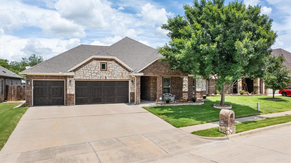 This beautiful one-story home features 5 bedrooms, 3 bathrooms, and a spacious layout throughout. The open floor plan provides split bedrooms, each with generous closet space. The chef’s kitchen includes a wraparound eating bar and a large pantry. An oversized 3-car garage provides a workshop area complete with lighting and workbenches. Located in the established Shannon Creek addition, the home also features a well-kept fenced yard that backs to a greenbelt for added privacy. Additional highlights include a new AC installed in 2025, new windows recently installed in primary bedroom, an enclosed back patio and no HOA.  Great home for a large or multi-generational family.  Convenient location in Burleson close to Ft Worth with plentiful retail, grocery stores, and medical facilities.  This home is priced well and will not last.